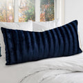 Cheer Collection Faux Fur Long Body Pillow - Accent Throw Pillow for Bed and Couch - Decorative Lumbar Pillow with Insert, Blue (18" x 40")
