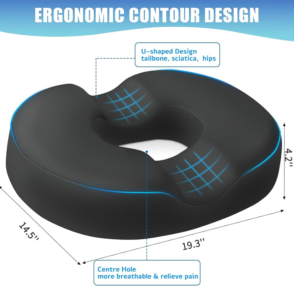 BlissTrends Donut Pillow Seat Cushion, Donut Chair Cushions for Postpartum Pregnancy&Hemorrhoids, Tailbone Cushion, Memory Foam Lifting Cus…