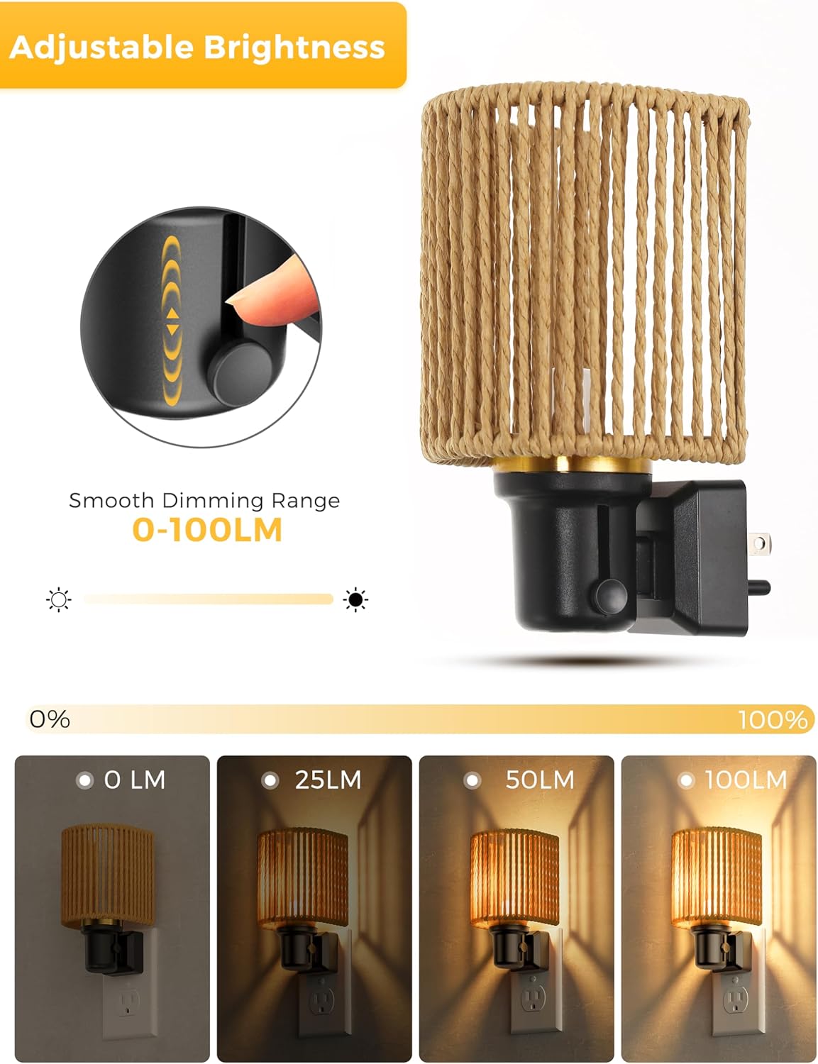 L LOHAS LED Night Lights Plug into Wall, Plug in Night Light, Bohemian Nightlight Dimmable with Light Sensor, 3000K, Boho Nightlights…