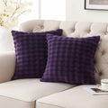 Sochow Decorative Throw Pillow Covers 18x18 Inches Set of 2, Soft Bubble Fleece Pillowcase Square Cushion Covers for Sofa Couch Bed, Auberg…