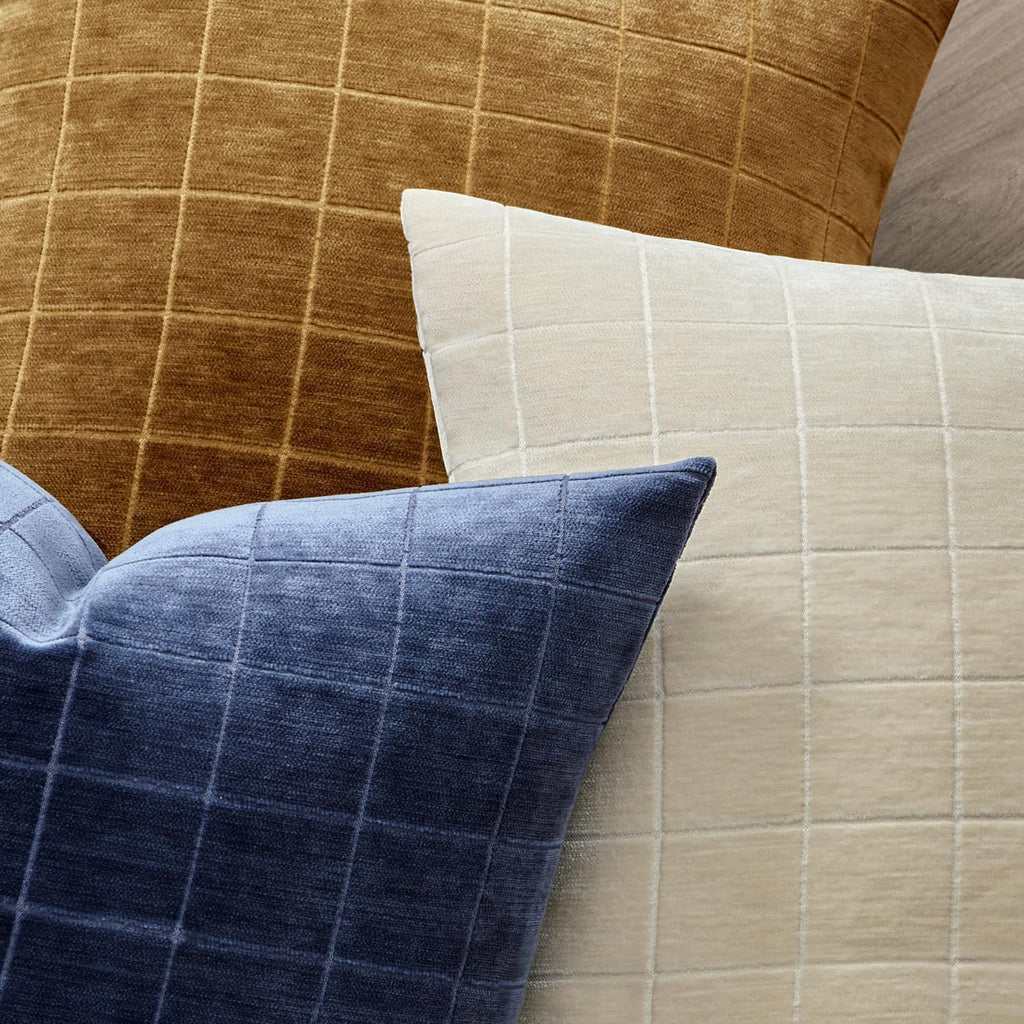Miulee Decorative Chenille Check Throw Pillow Covers Vintage Plaid Couch Pillows 22x22 Inch Set of 2 Neutral Boho Farmhouse Cushion Covers…