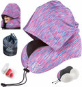 Travel Pillow with Extra Large Hood for Airplane Long Flights Privacy and Comfort Memory Foam with Skin-Friendly Cover for Road Trip…