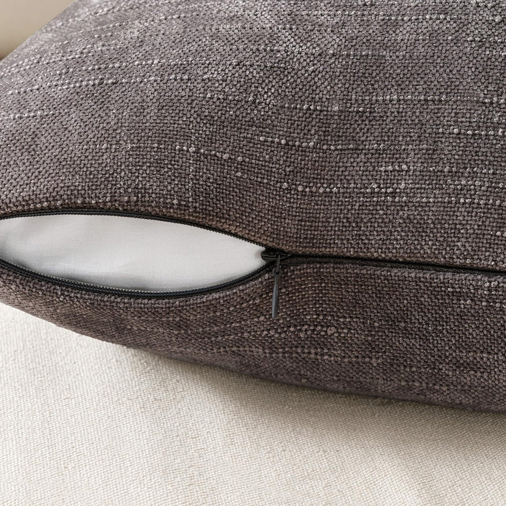 MIULEE Pack of 2 Decorative Throw Pillow Covers Soft Thick Solid Textured Chenille Throw Pillows Neutral Farmhouse Modern Home Decor for…