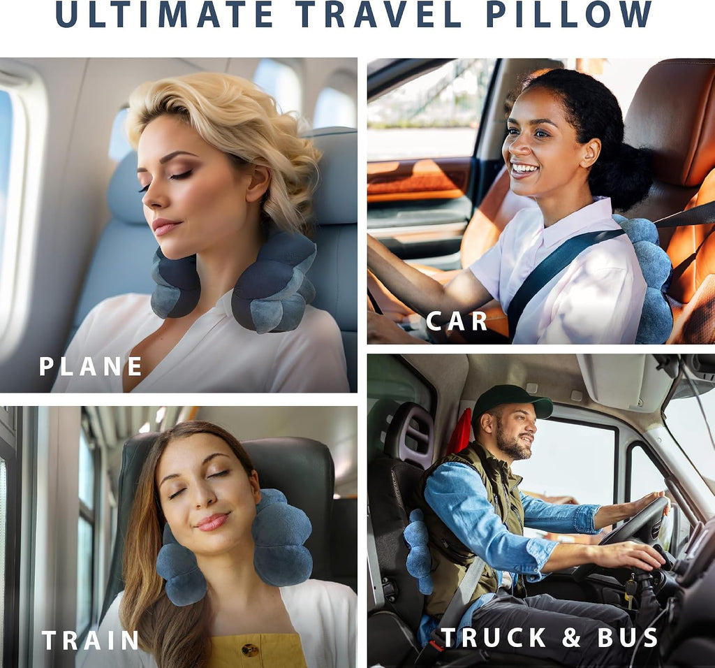 Total Pillow Donut Pillow for Airplane & Travel, Sleeping Neck Pillow, Microbead Comfortable Pillow for Neck, Head, Back, Lumbar & Pelvic…