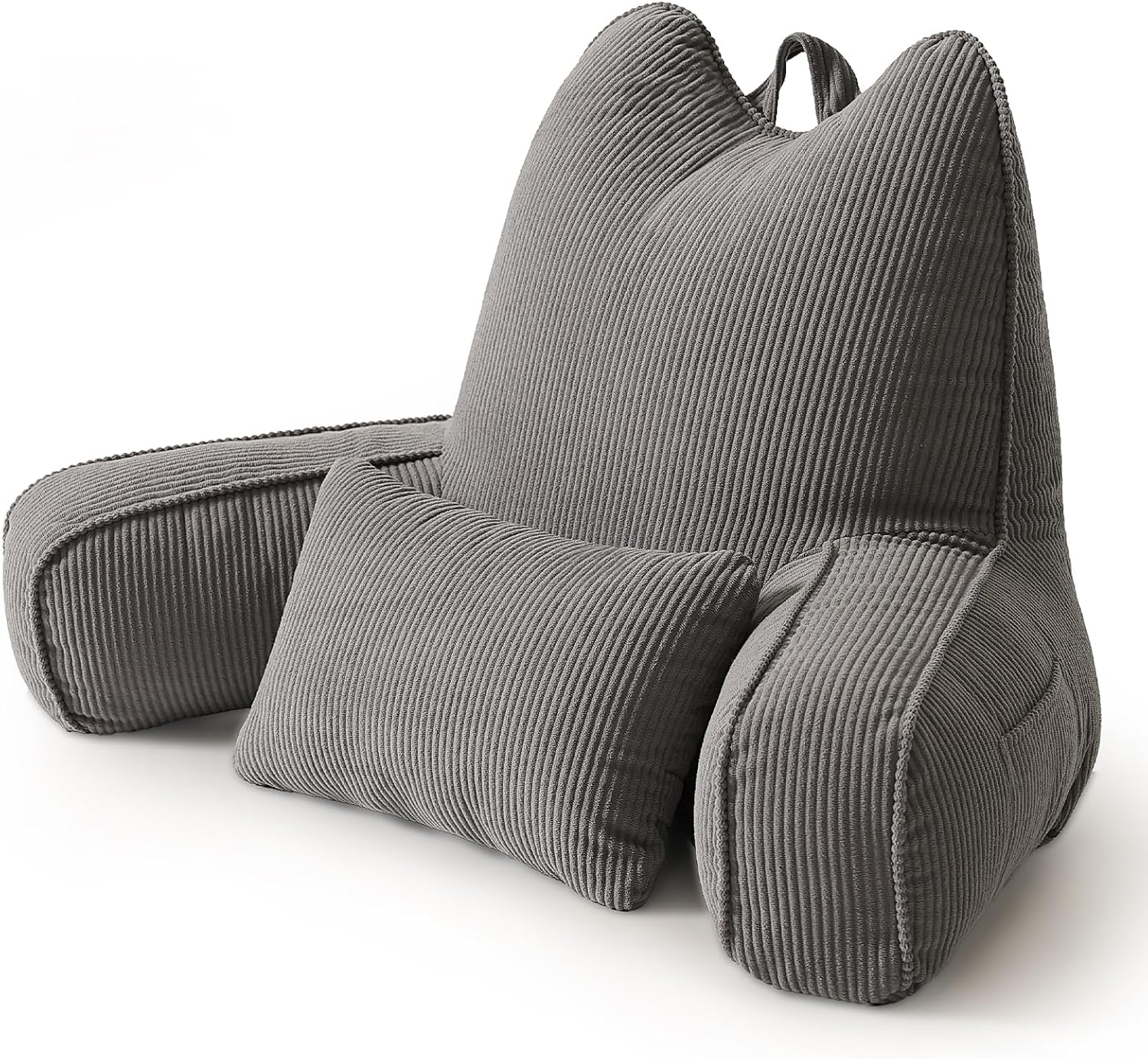 Ailuteie Patented Design Corduroy Reading Pillow with Arms, Ergonomic Bed Rest Pillow with Extra Lumbar Pillow for Sitting in Bed or Couch,…