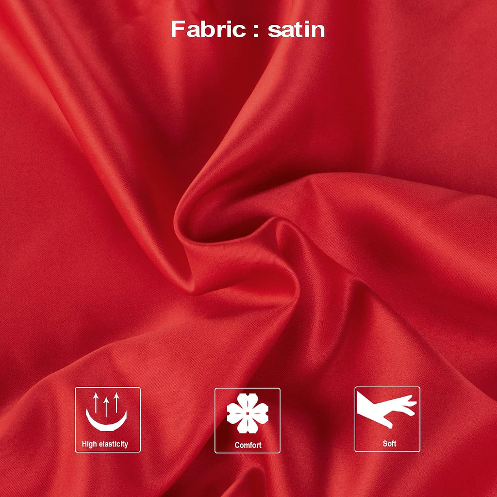 Ntbay Zippered Satin Pillow Cases for Hair and Skin, Luxury Standard Hidden Zipper Pillowcases Set of 2, 20x26 Inches, Red 26 Inches Red