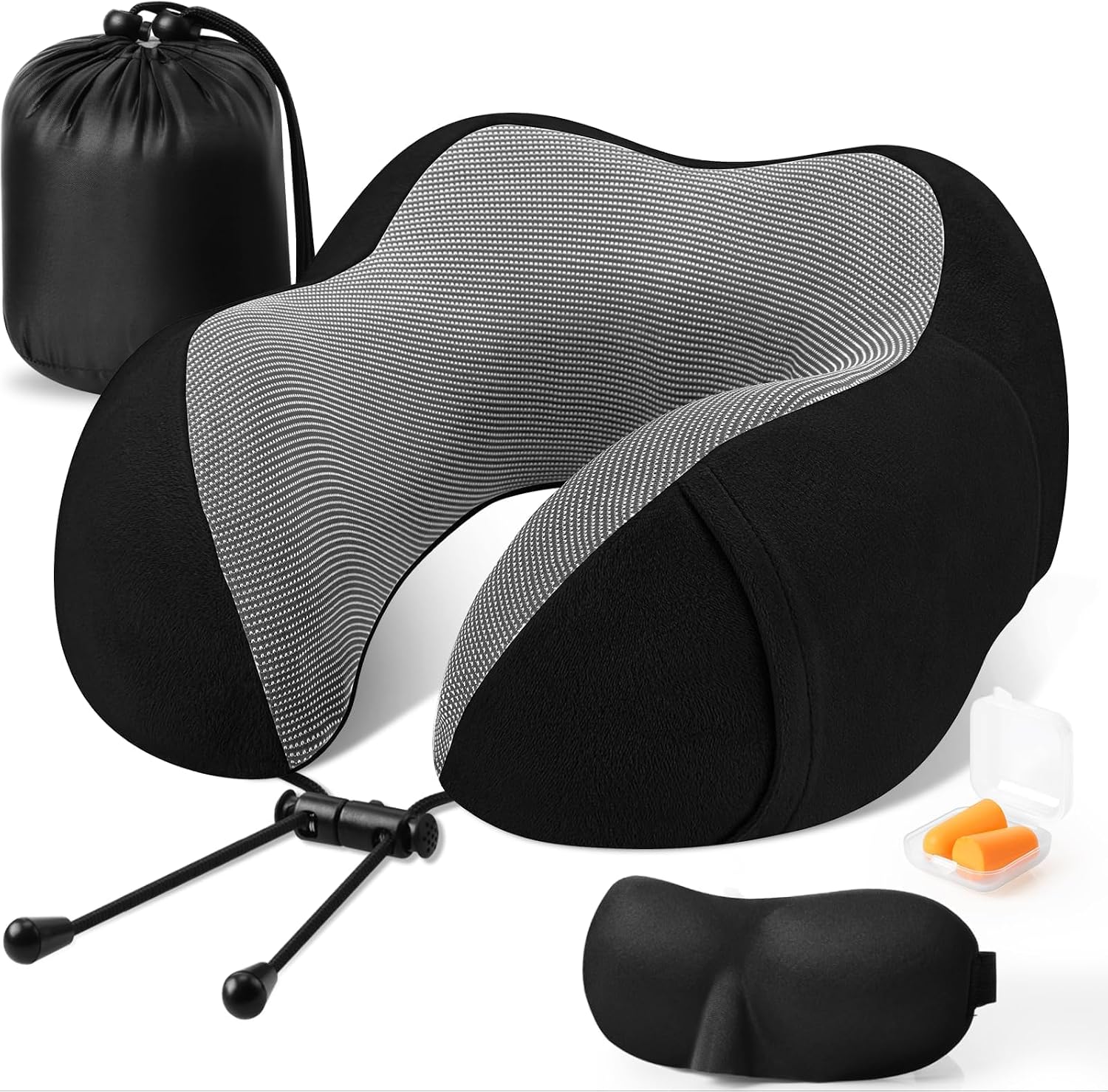 CloudBliss Travel Pillow Premium Memory Foam, Comfortable & Supportive Neck Pillow, Sleeping Neck Pillows for Travel, Airplane Pillow for…