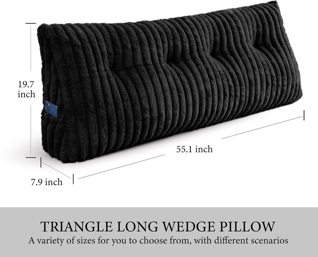 Headboard Pillow Full, Triangular Wedge Pillow Headboard Full, Cushion Headboards Reading Pillows, Backrest Pillows for Sitting in Bed or…