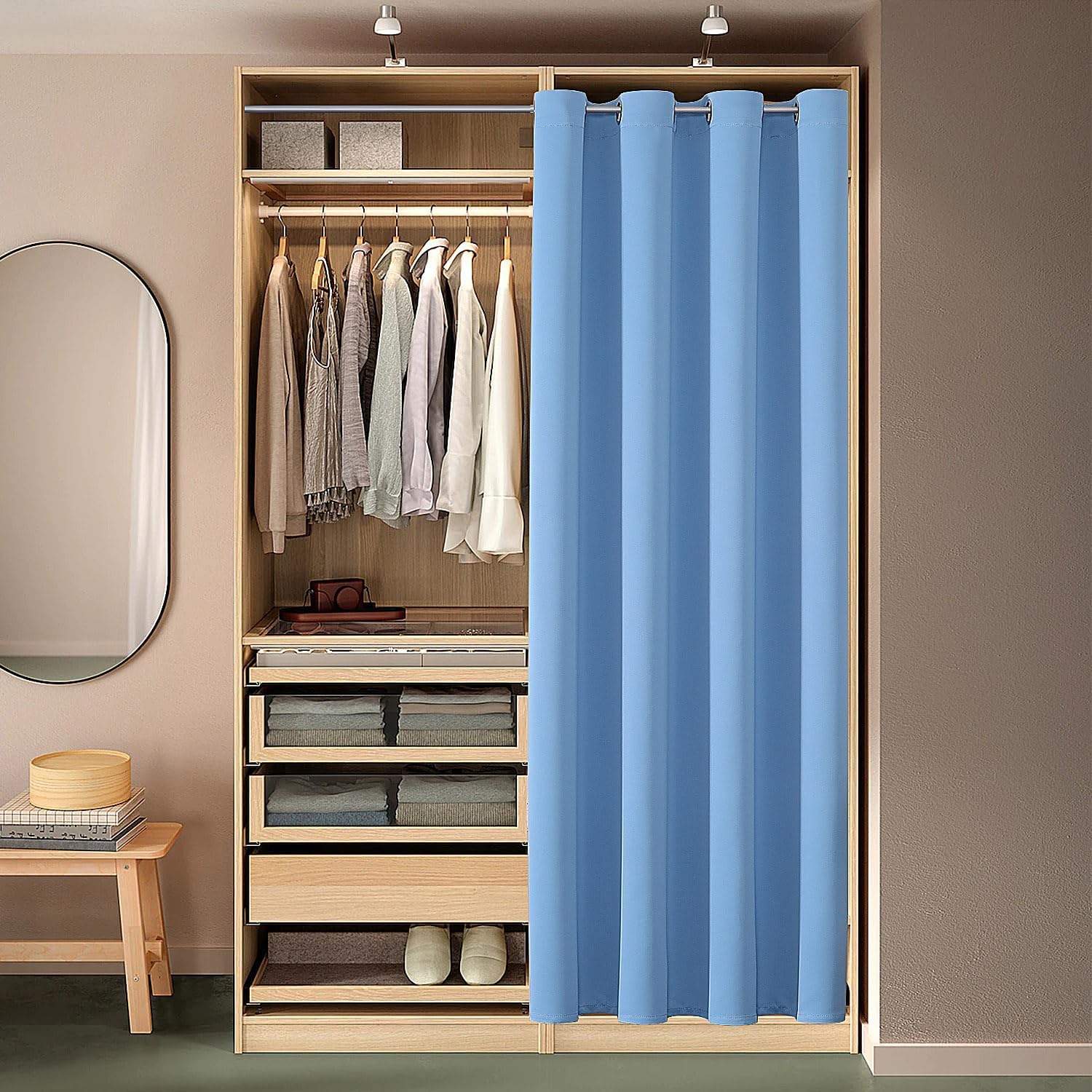 ChrisDowa Blackout Door Curtains for Doorway Privacy, Grommet Closet Curtains for Bedroom Closet Door, Thermal Insulated Temporary Doorway…