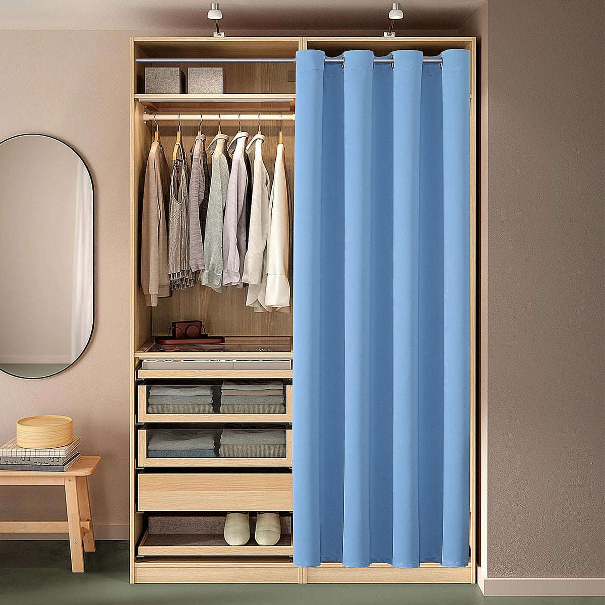 ChrisDowa Blackout Door Curtains for Doorway Privacy, Grommet Closet Curtains for Bedroom Closet Door, Thermal Insulated Temporary Doorway…