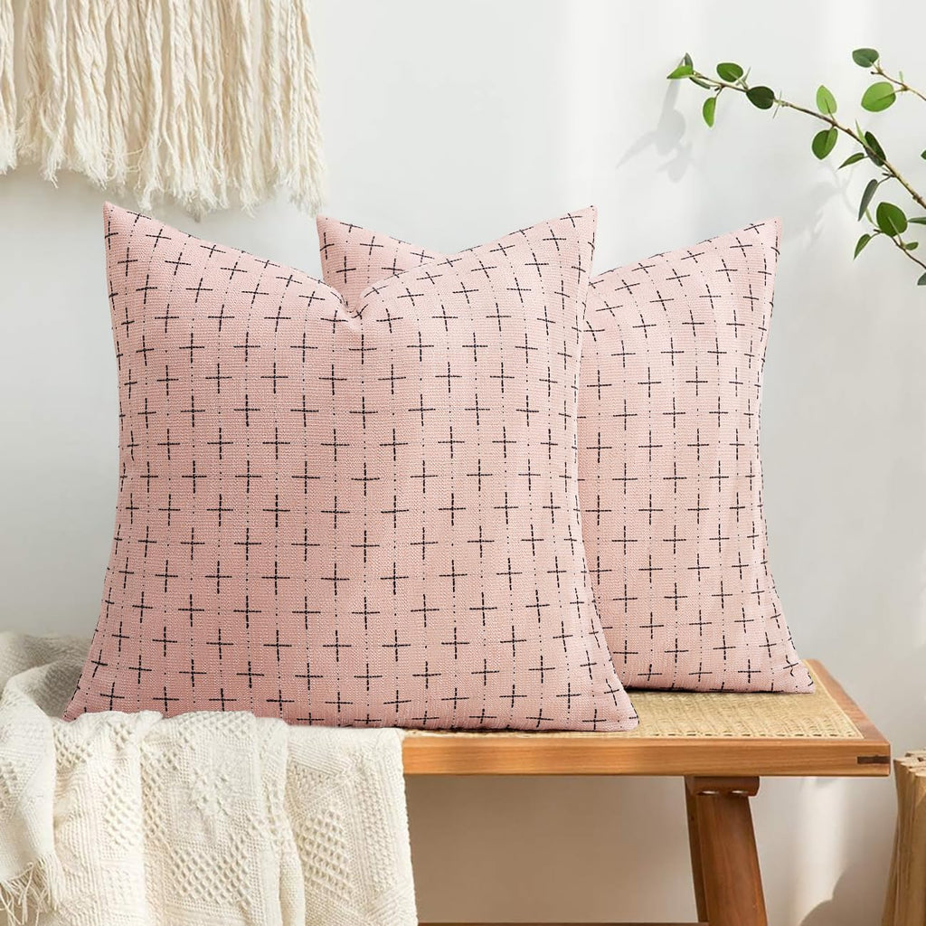 MIULEE Pack of 2 Cute Decorative Burlap Linen Valentine Throw Pillow Covers Farmhouse Pillowcases Modern Rustic Woven Textured Cushion…