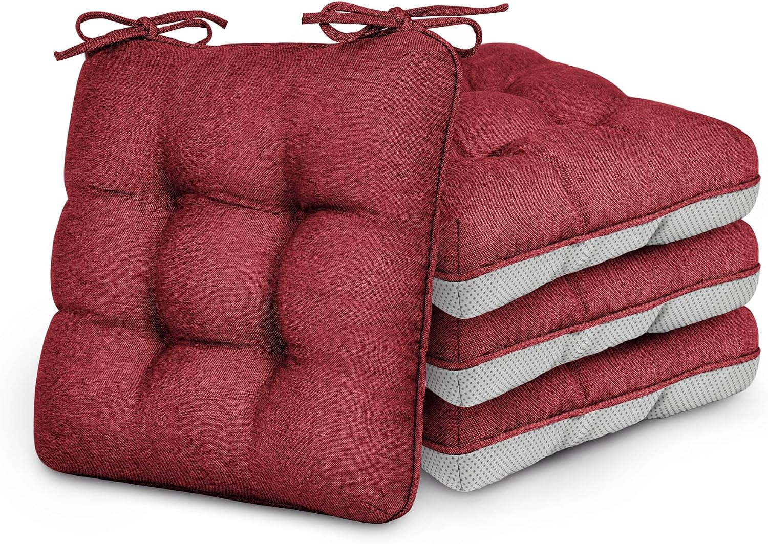 Love's cabin Memory Foam Chair Cushions Set of 4, 15.5"x15.5"x3.5" Indoor & Outdoor Seat Pads for Dining, Kitchen, Office, Patio Chairs…