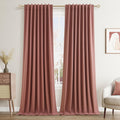Guken 100% Blackout Curtains 84 Inch Length 2 Panels Set for Girls Bedroom Back Tab Thermal Insulated Black Out Linen Drapes Room Darkening…
