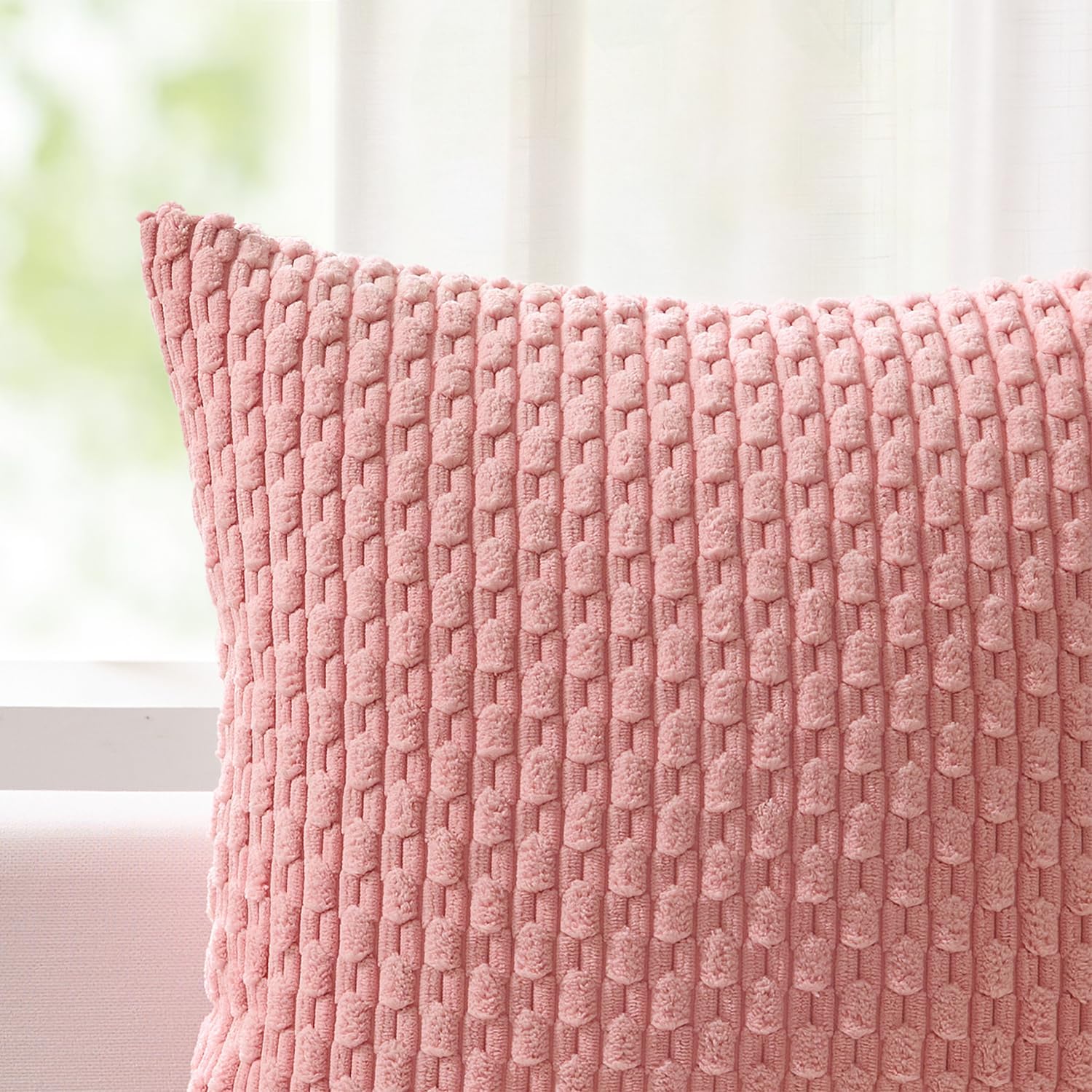 KevinTextile Kevin Textile Valentines Day 12x20 Inch Pillow Cover 1 Pack Boho Decorative Soft Striped Corduroy Lumbar Farmhouse Accent Rect…