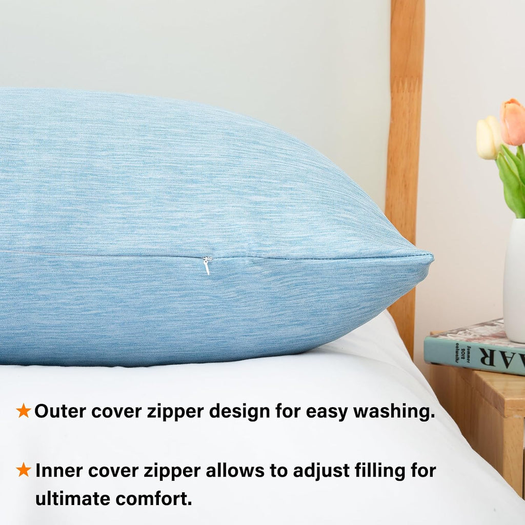 1 MIDDLE ONE Body Pillow, Cooling Memory Foam Body Pillows for Adults Sleeping, Long Pillow for Bed, Big Large Firm Full Body Pillow for…