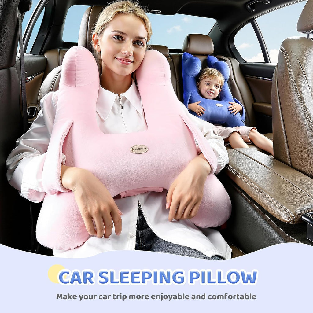 FLORICH Kids Travel Pillow, Car Sleeping Travel Pillow for Kids, Washable H-Shaped Pillow for Adults and Children to Support Head and…