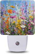 Night Light, Colorful Wildflower Field Night Lights Plug into Wall Decor for Bedroom Bathroom Hallway Kitchen, Dusk to Dawn Sensor Gift…