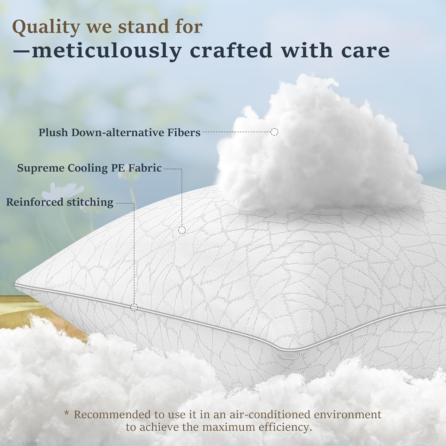 COZSINOOR Bed Pillows Queen Size - Breathable Premium Down Alternative Pillows Set of 2 for Side, Back, and Stomach Sleepers Cooling…