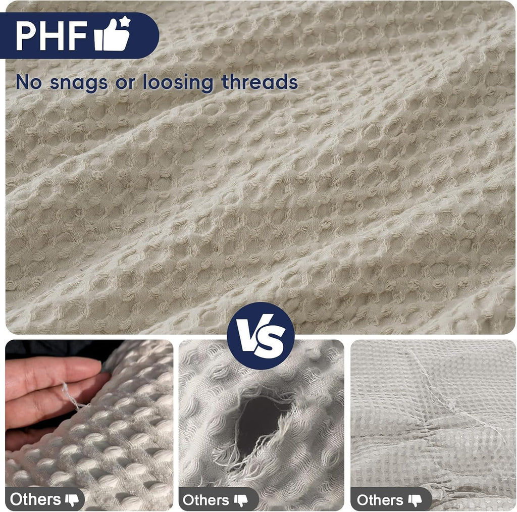 Phf Ultra Soft Waffle Weave Pillow Shams King Size, No Insert, 2 Pack 20" x 36" Pillowcases, Breathable & Skin-Friendly Pillow Cases, Stylis…