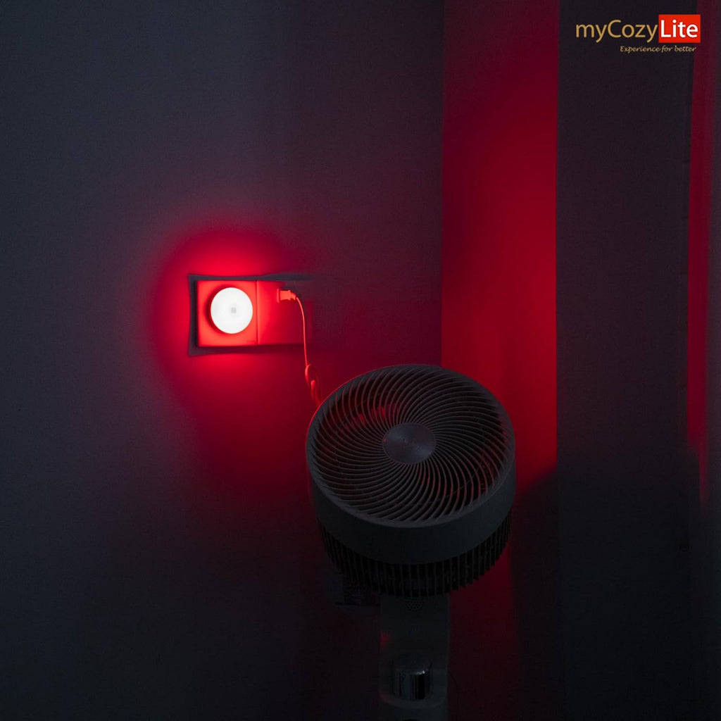 myCozyLite Red Motion Sensor Night Light, Red Light for Sleep, Night Lights Plug into Wall, Automatic ON Off, 2 Pack Motion Night Light…