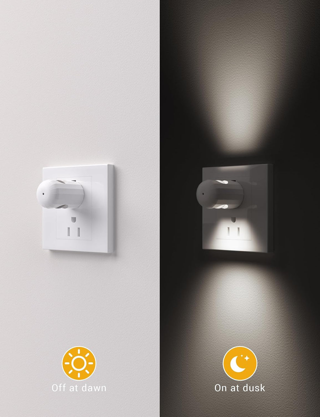 6 Pack Mini LED Night Light Plug in Wall - Dusk to Dawn Auto On/Off, 5000K Daylight 100 Lumen, 360° Adjustable Lighting for Bedroom…