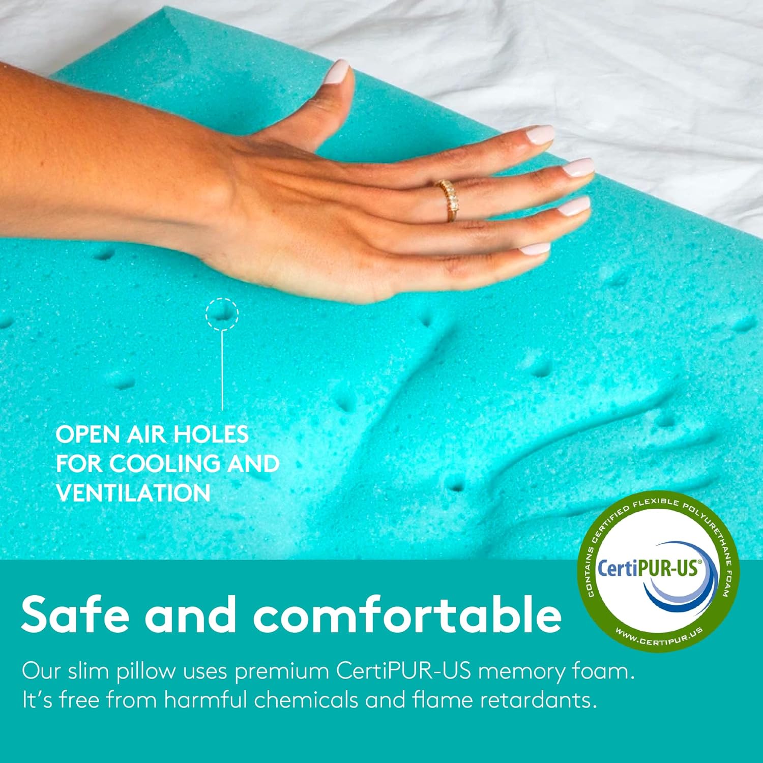 BLISSBURY 3.3 Inch Cooling Super Thin Pillow for Sleeping | Flat for Stomach & Back Sleeper | Cooling Memory Foam to Provide Comfort When…