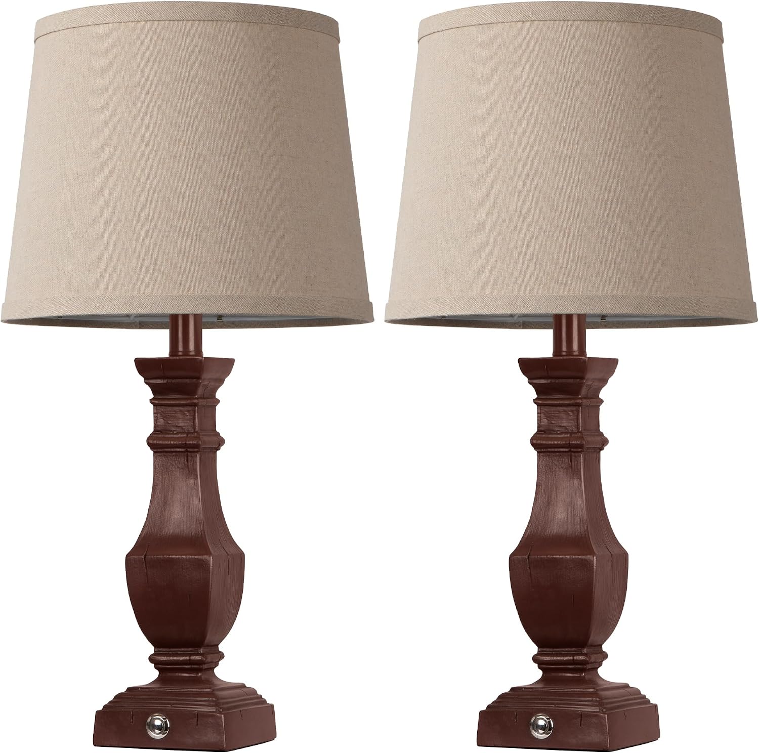 ROTTOGOON Dimmable Table Lamps Set of 2, Rustic Farmhouse Table Lamps for Living Room Bedroom, Bedside Desk Lamps for end Tables, Touch…
