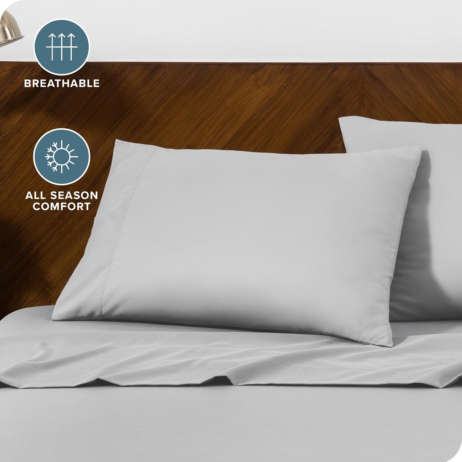 BareHome Bare Home Microfiber Pillow Cases - Queen Size Set of 2 - Cooling Pillowcases - Double Brushed - easy maintenance - Envelope…