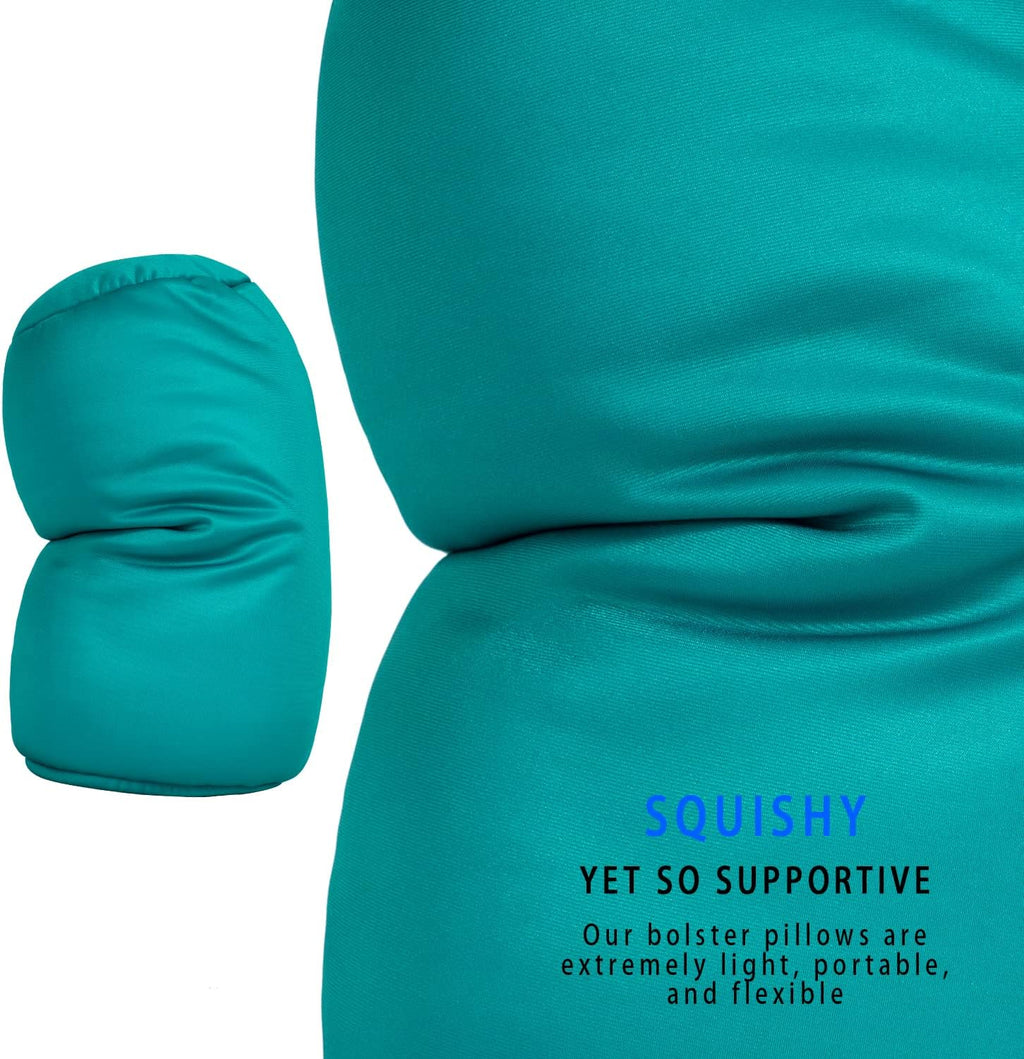 Squish Bean Bed Microbead Pillow Bolster Tube Body Pillow Smooth Cool Touch Fabric Neck & Back Support Throw Travel Pillow Fun Colors…