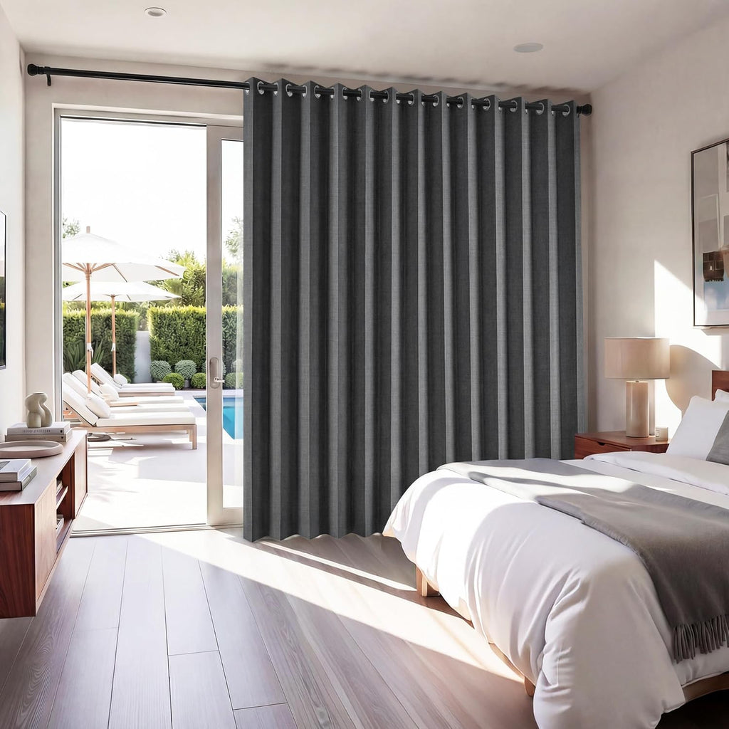 RYB HOME Accordion Style Room Divider Curtain-100% Blackout Folding Accordion Curtain for Sliding Glass Door/Bedroom, Privacy Assurd…