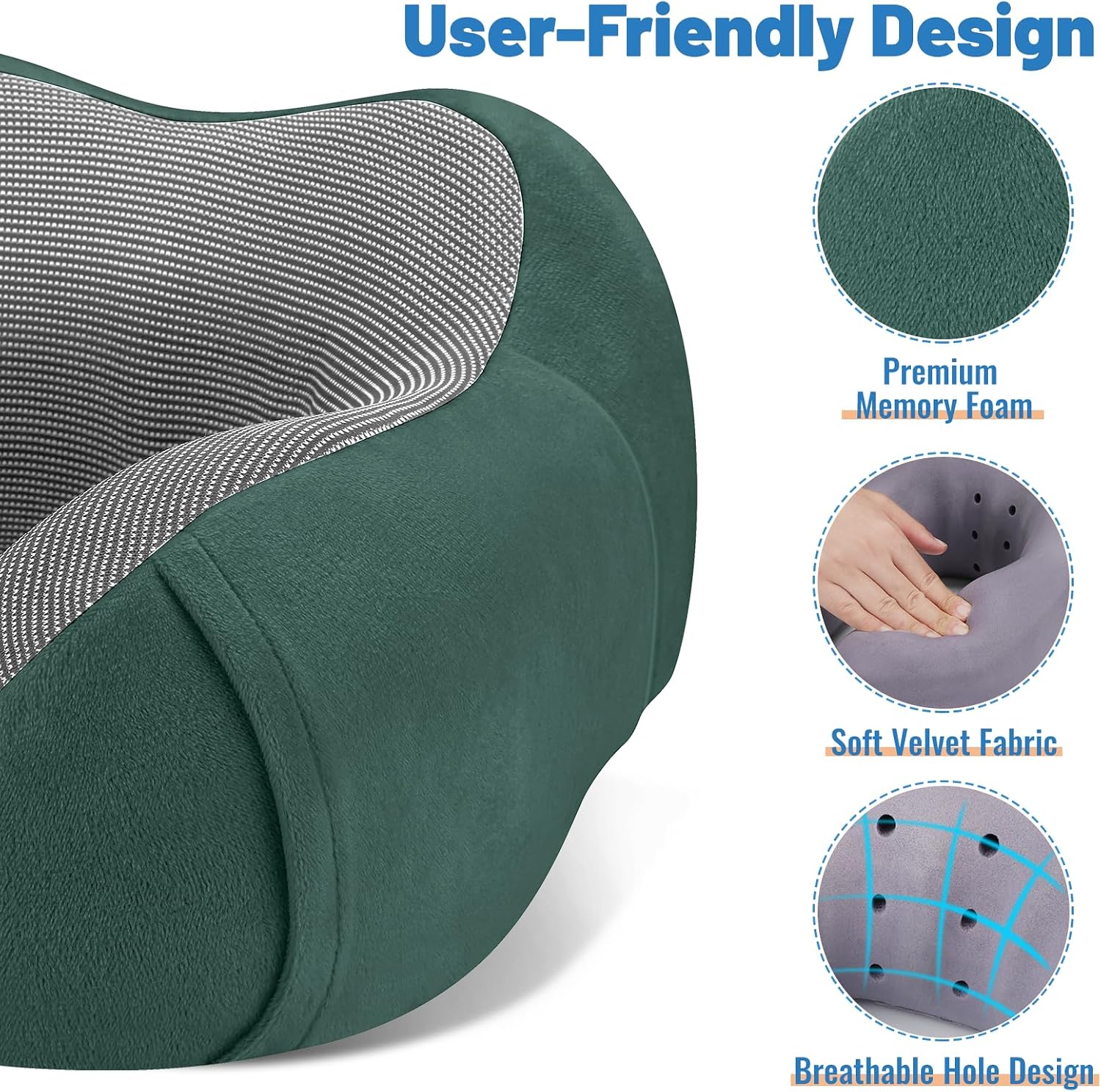 CloudBliss Travel Pillow Premium Memory Foam, Comfortable & Supportive Neck Pillow, Neck Pillows for Sleeping Travel, Airplane Pillow for…