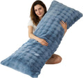 Memfydu Full Body Pillow with Fluffy Bubble Waffle Carved Faux Fur Removable Cover, Long Bed Pillow Adult 20x54 Inches for Side Sleeper and…
