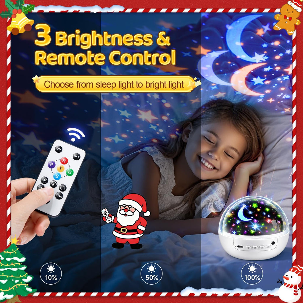 COOLNIGHT Boy Room Decor, 93 Lighting+3 Films Toddler Room Decor, Remote+Dimmable+360° Slient Nightlight for Baby Nursery, Starry Night…