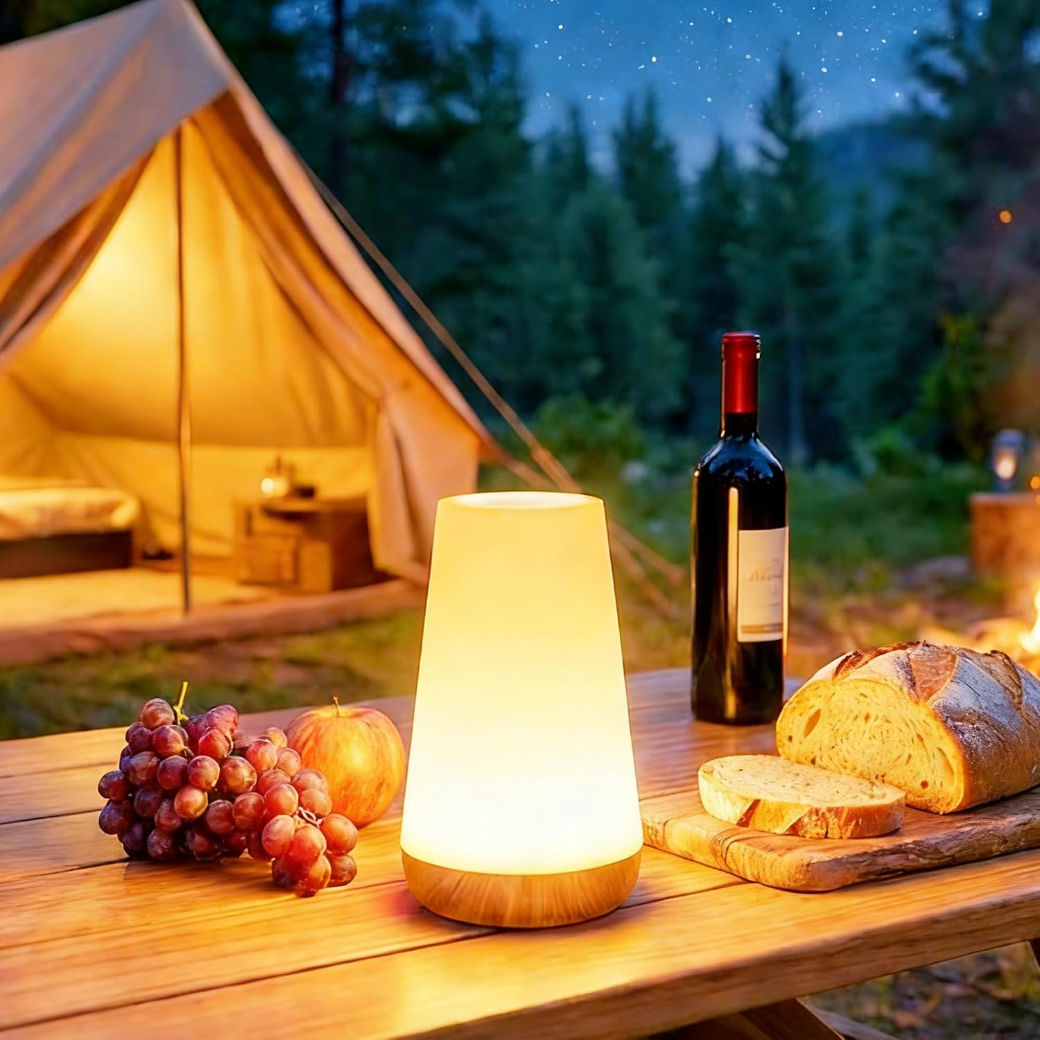 Kids Touch Night Light: Dimmable LED Bedside Lamp Eye-Caring Soft Warm USB Rechargeable Portable for Home Bedroom Living Room Camping