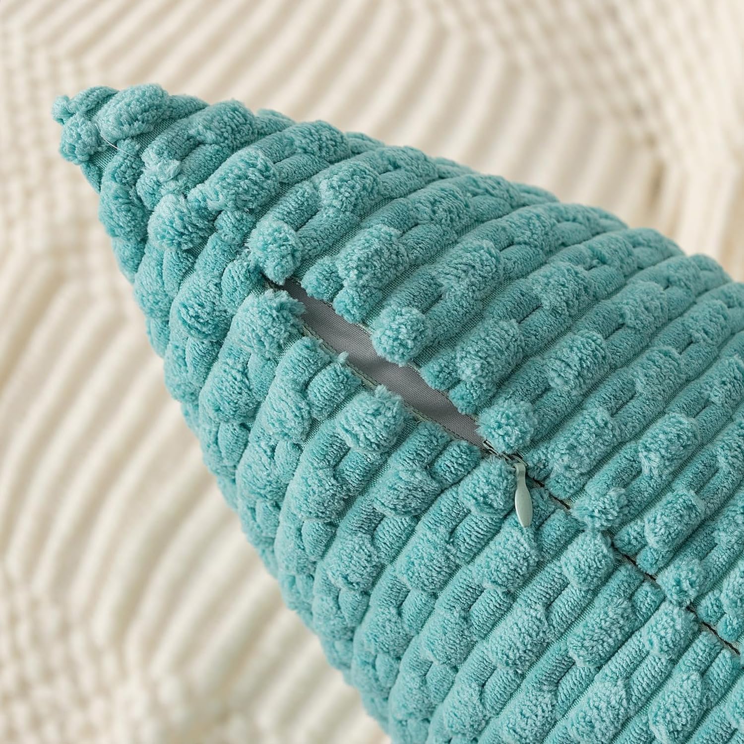KevinTextile Kevin Textile 20x54 Inch Long Body Lumbar 1 Pack Boho Decorative Throw Pillow Cover Soft Striped Corduroy Rectangle Cushion Ca…