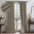 Pitalk Dark Taupe Neutral Blackout Curtains 96 Inch Long 2 Panel Insulated Sliding Door Curtain UV Heat Blocking Drape for Living Room Bedr…