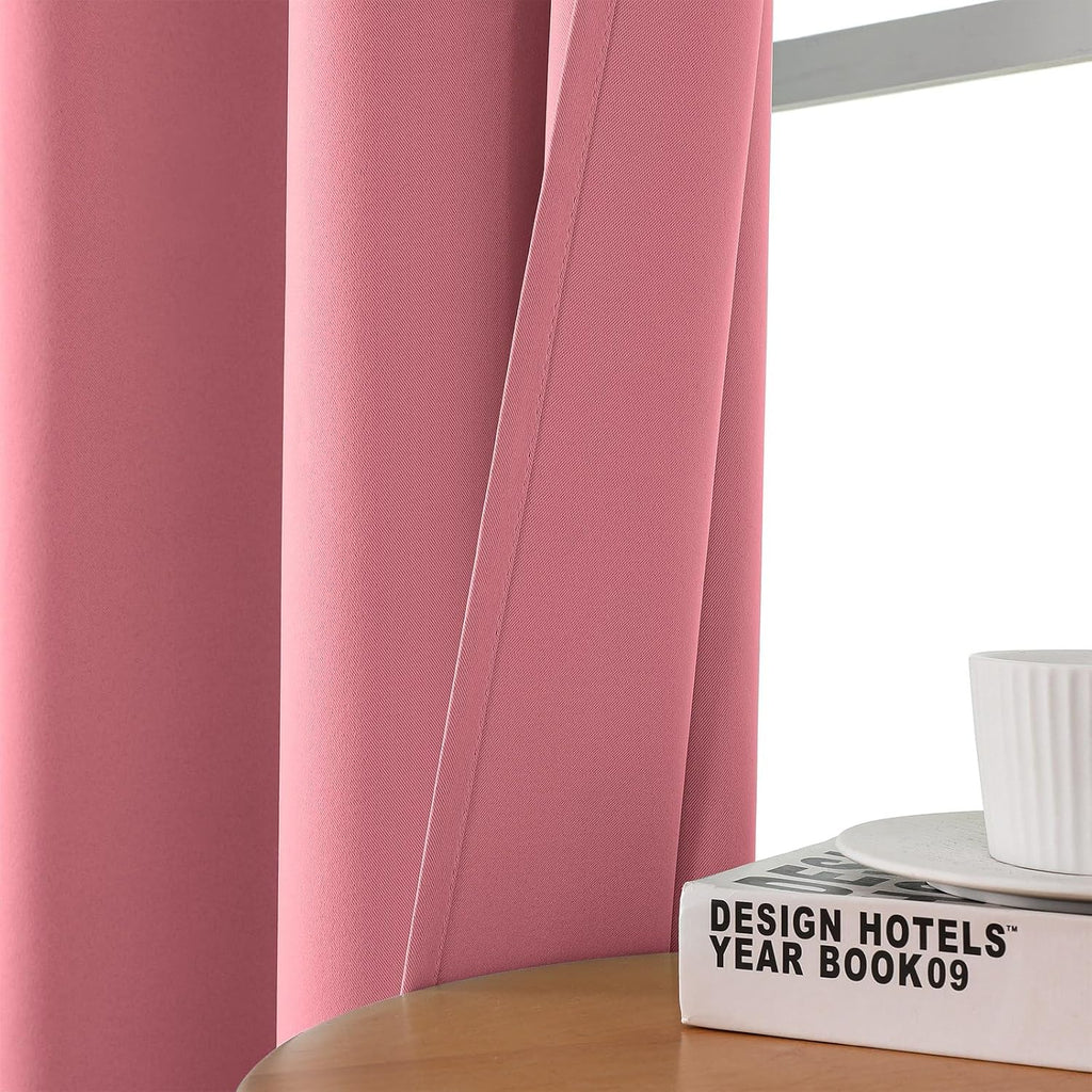 Cucraf Pink Blackout Curtains 84 inch Length 2 Panels Set, Room Darkening Drapes for Living Room Bedroom, Thermal Insulated Light Blocking…