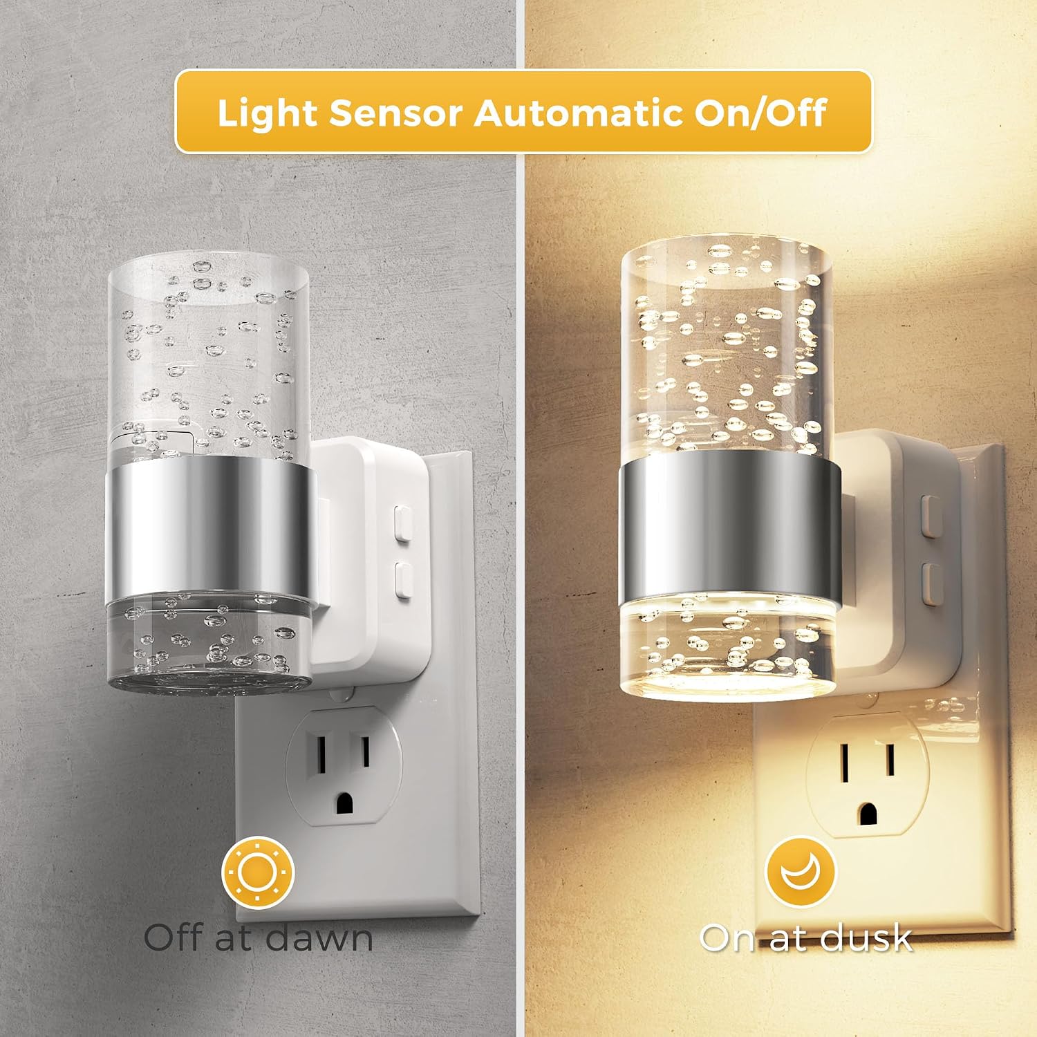 L LOHAS LED Night Lights Plug into Wall, Dimmable Night Light with Dusk-to-Dawn Sensor, Soft White/Cool White/Amber 3 Color Light…