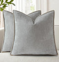 decorUhome Chenille Soft Cozy Throw Pillow Covers 18x18 Set of 2, Modern Farmhouse Boho Velvet Decorative Pillow Cases with Stitched Edge f…