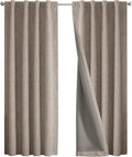 Joydeco Blackout Curtains for Bedroom - 100% Light Blocking 2 Panels Set Linen Drapes 42" W x 90" L, Thermal Insulated Room Darkening…