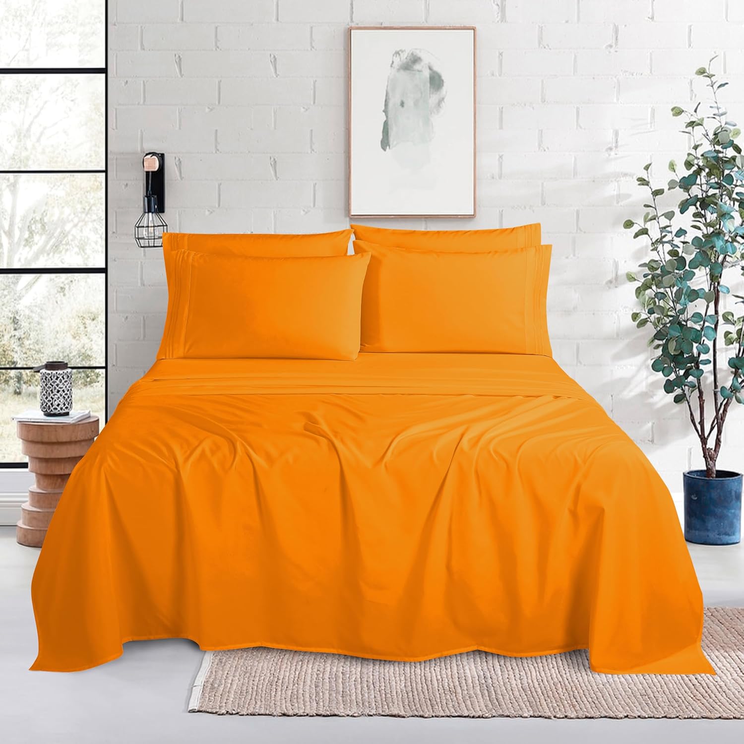 MocassiLuxuryBedding Mocassi Luxury 6-Piece Sheet Set, Ultra Soft 1800 Hotel Quality Microfiber Sheet Set, Fits Mattresses Up to 18 to 24 I…