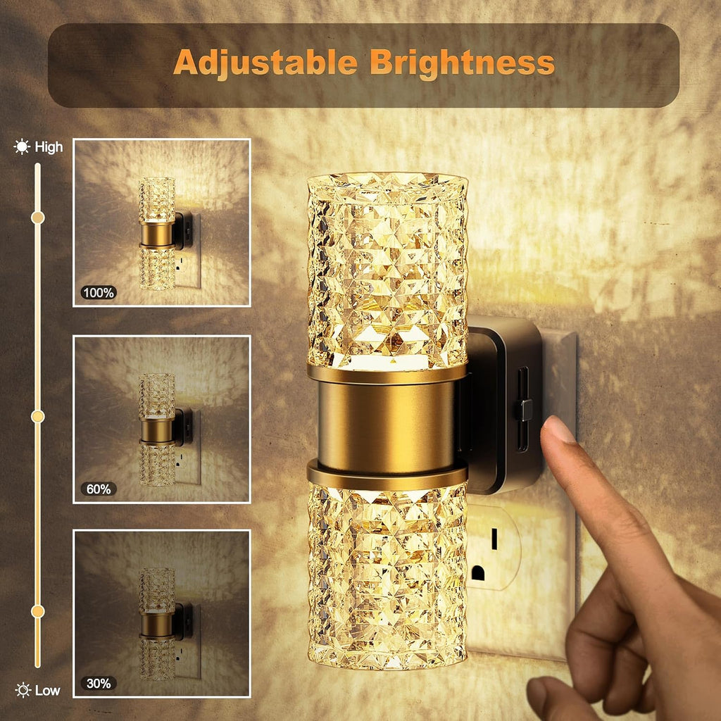 JandCase Night Light, Night Lights Plug into Wall,2 Pack Automatic LED Night Light with Adjustable Brightness, 3000K Plug in Night Lights…