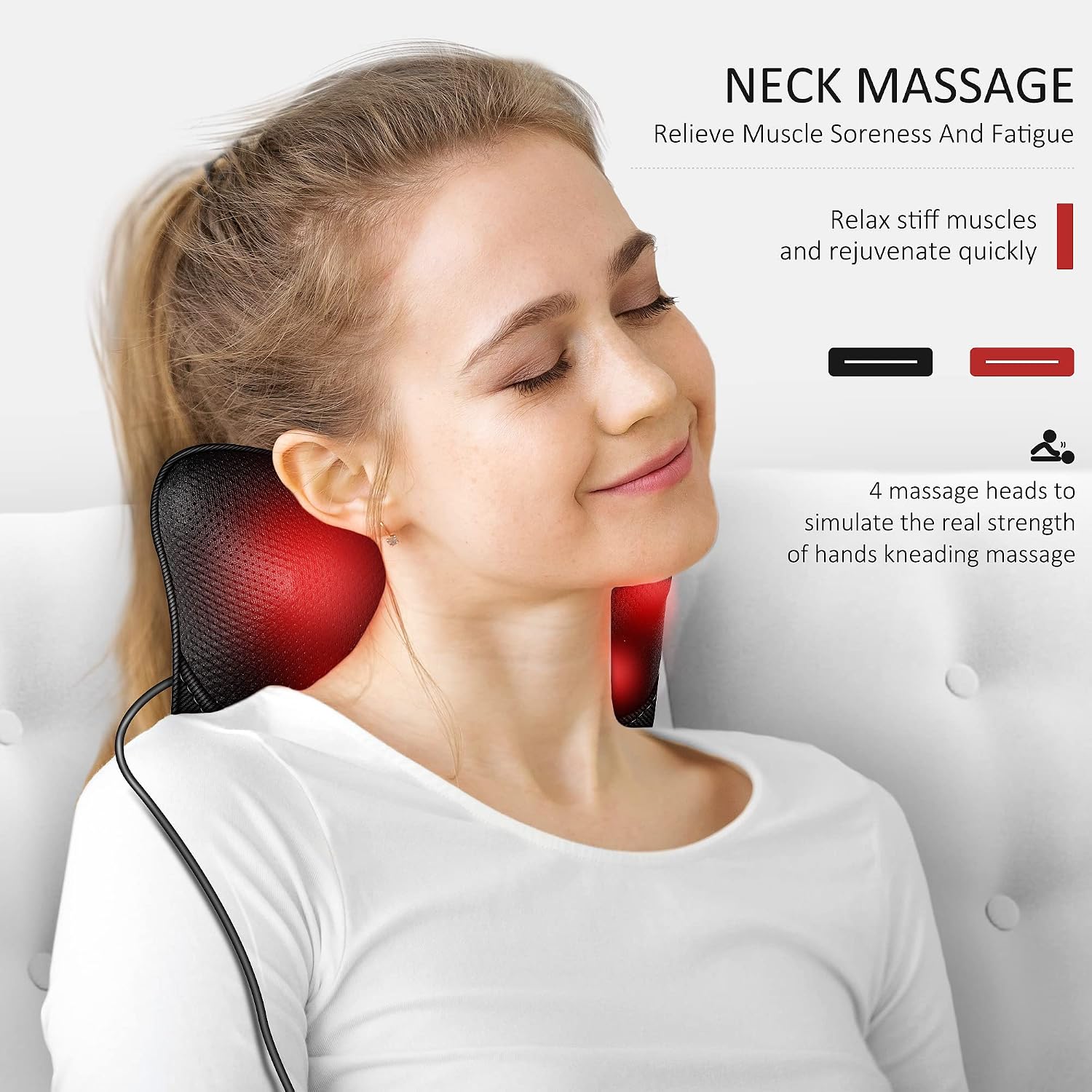 Viktorjurgen VIKTOR JURGEN Mothers Day Back Massager Kneading for Neck, Shoulder and Foot, Shiatsu Massage Pillow with Heat, Relaxation Gif…