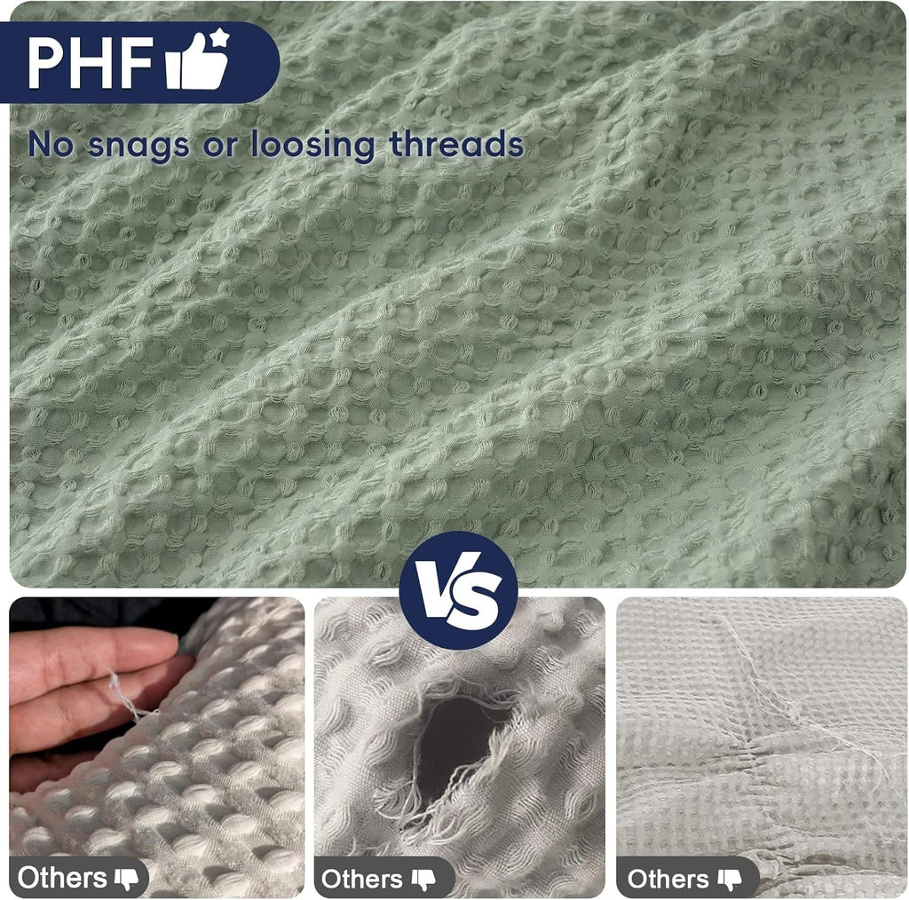 Phf Ultra Soft Waffle Weave Pillow Shams Standard Size, No Insert, 2 Pack 20" x 26" Pillowcases, Breathable & Skin-Friendly Pillow Cases, St…