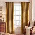 Nicetown Soft Velvet Mustard Yellow Curtains 96 inches Long, Rod Pocket & Back Tab Blackout Window Treatments Thermal Drapes Sound Reducing…