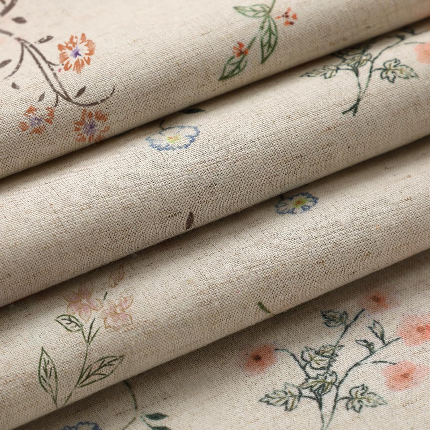 XOGUIBO Boho Floral 100% Blackout Curtains for Bedroom 84 Inch Length 2 Panels Set, Linen Texture Farmhouse Curtains Beige Tassel fo…