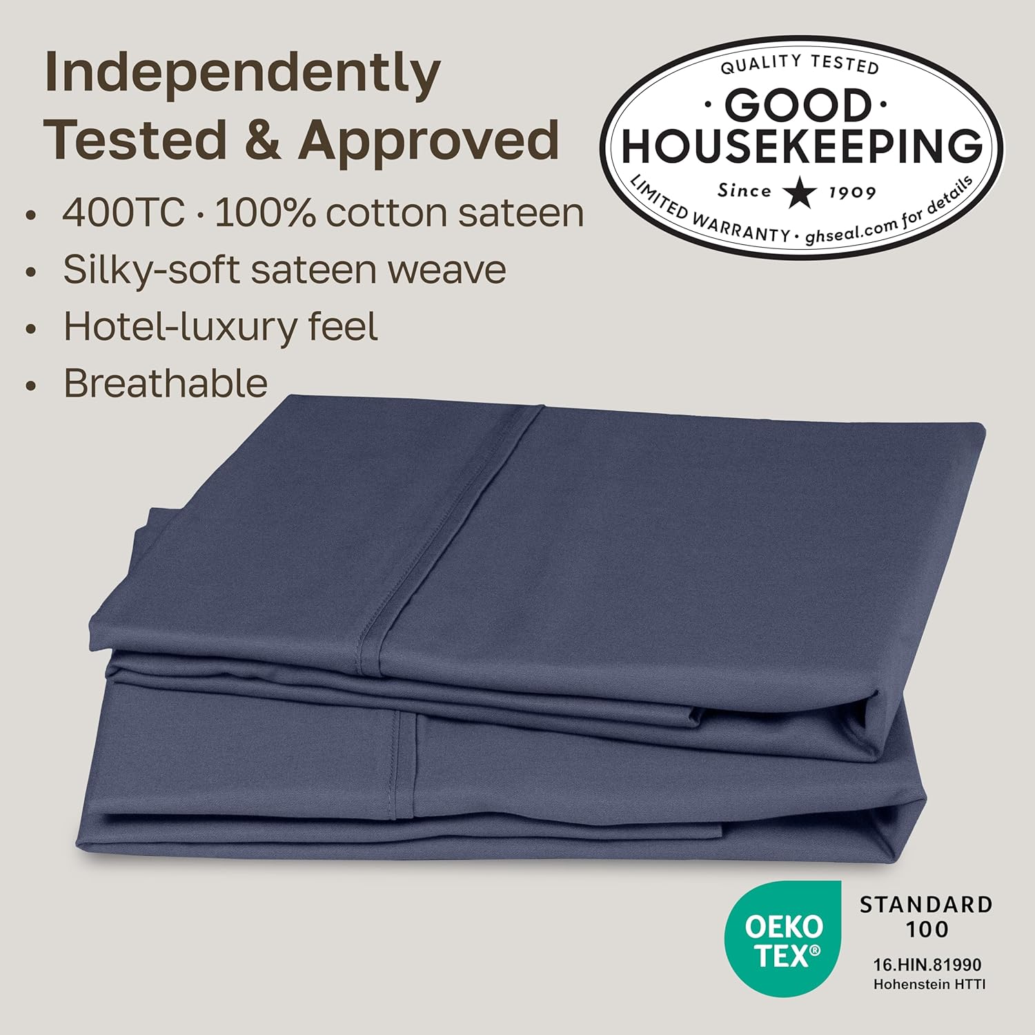 CaliforniaDesignDen California Design Den Standard Queen Size Pillowcase Set - 400 Thread Count, 100% Cotton Sateen, Set of 2 Pillow Covers…
