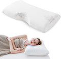 Mlily EGOHOME Cervical Neck Pillow, Aloe Vera Infused Memory Foam, Side Sleeper Pillow for Neck Pain, Skin Friendly, Medium Firm, 30x16 Inc…