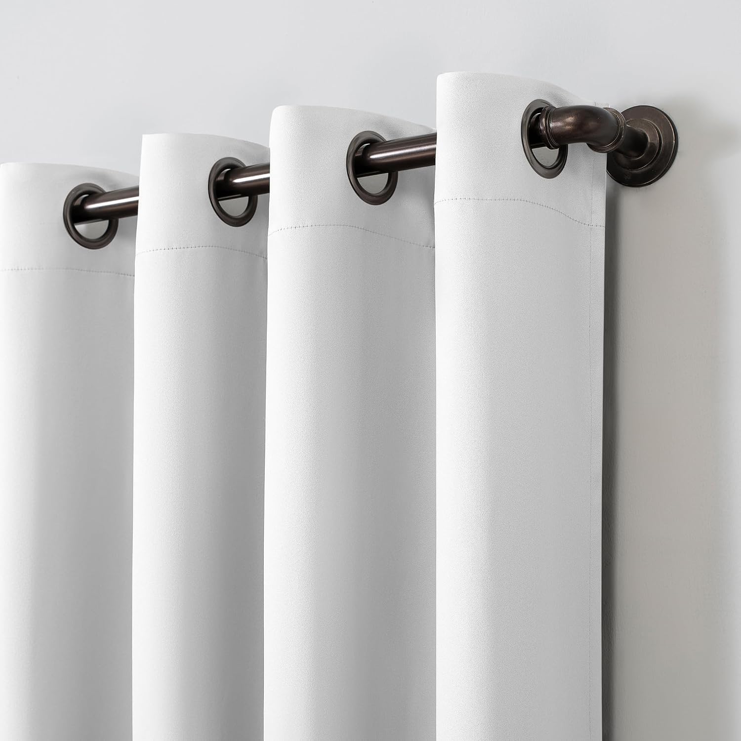 Sun Zero Nordic 2-Pack Theater Grade Noise Reducing Extreme 100% Blackout Grommet Curtain Panel Pair, 52" x 54", White