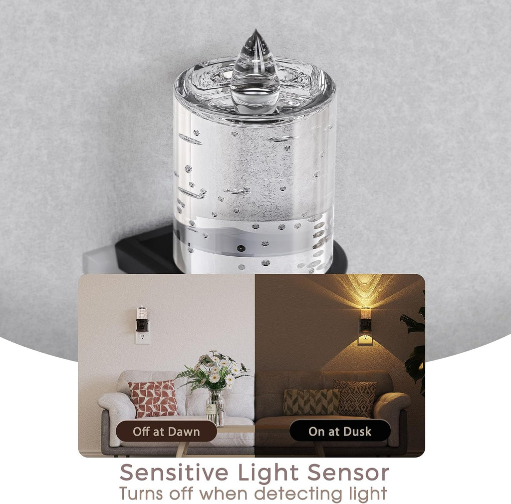 WelcometoBriigniteenjoyyourtimehere Briignite Flameless Candle Night Light, Bubble Night Lights Plug into Wall, Candle Nightlight with Ligh…
